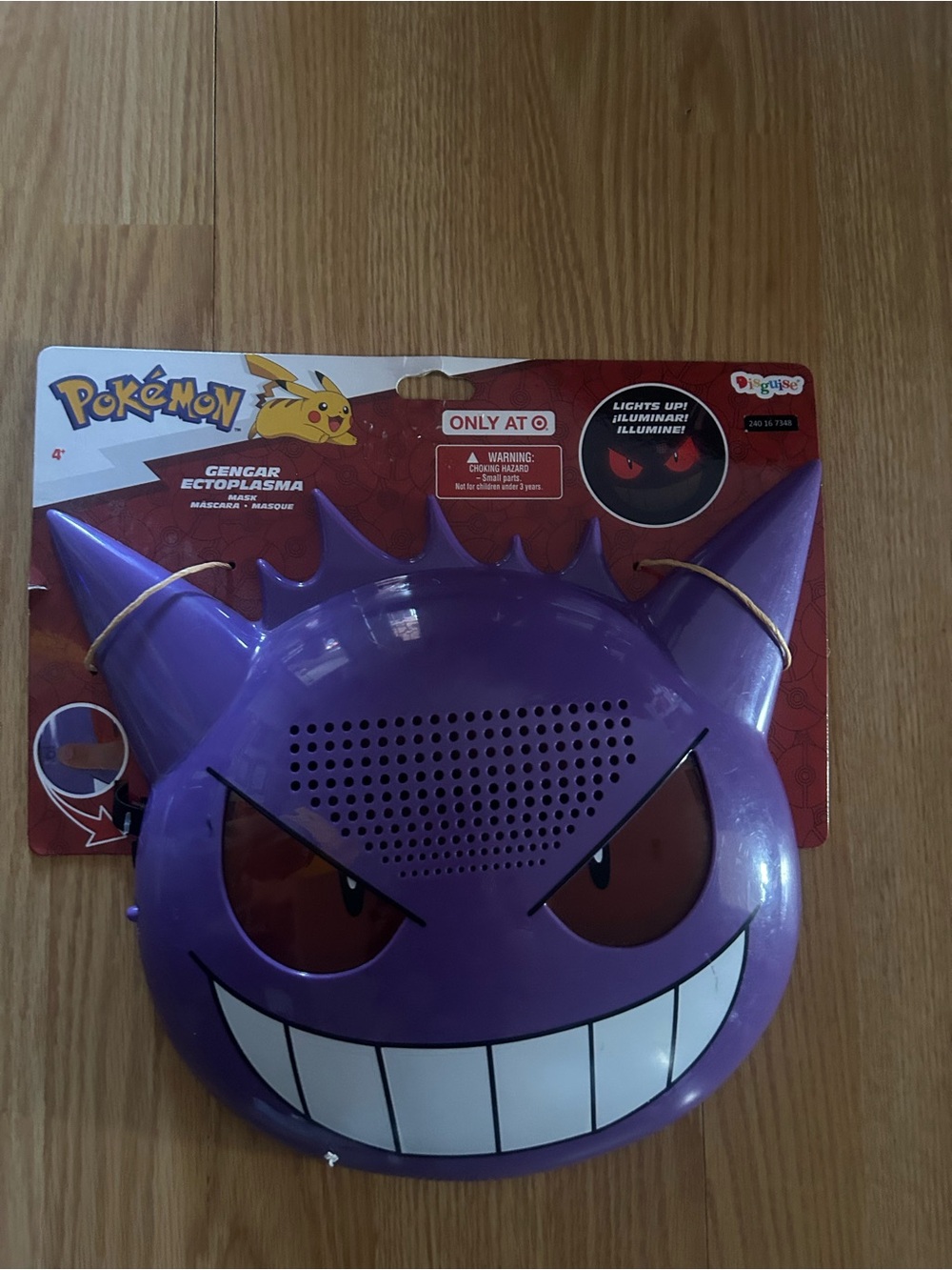 Pokemon Gengar Ectoplasm Mask Light Up Eyes Child Purple Disguise Costume New